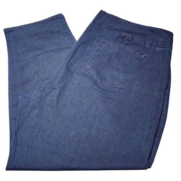 Charter Club‎ Plus Size Cambridge Slim Leg Stretch Blue Denim Pull On Pants 28W - Picture 5 of 16